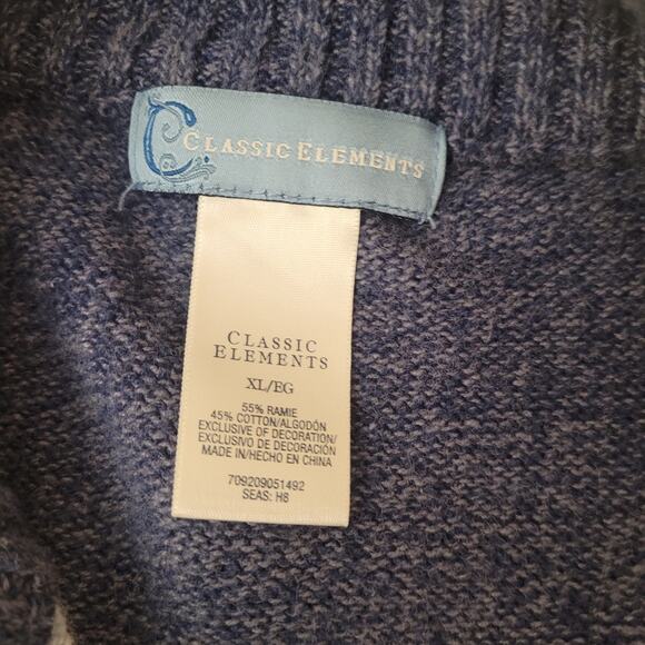 Classic Elements Women’s XL Winter Sweater Mittens Skates Snowflake Full Zip - Picture 6 of 10